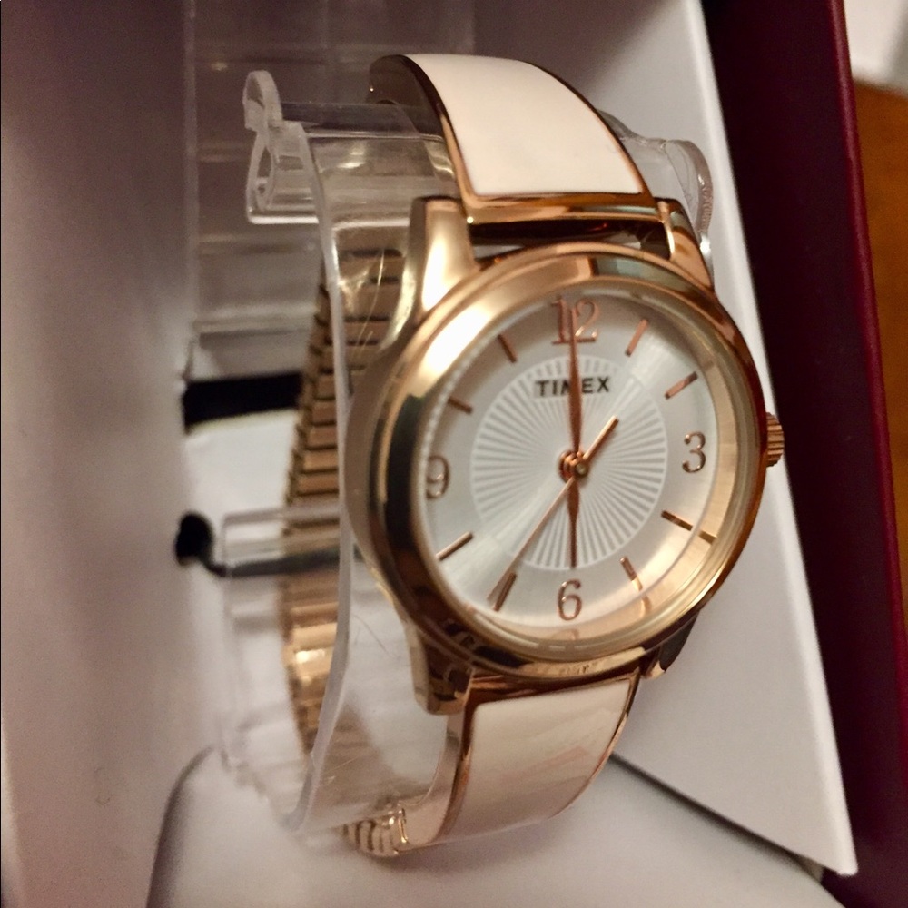 NWT Timex Ladies’ Stretch Bangle Watch - Pink/Gold